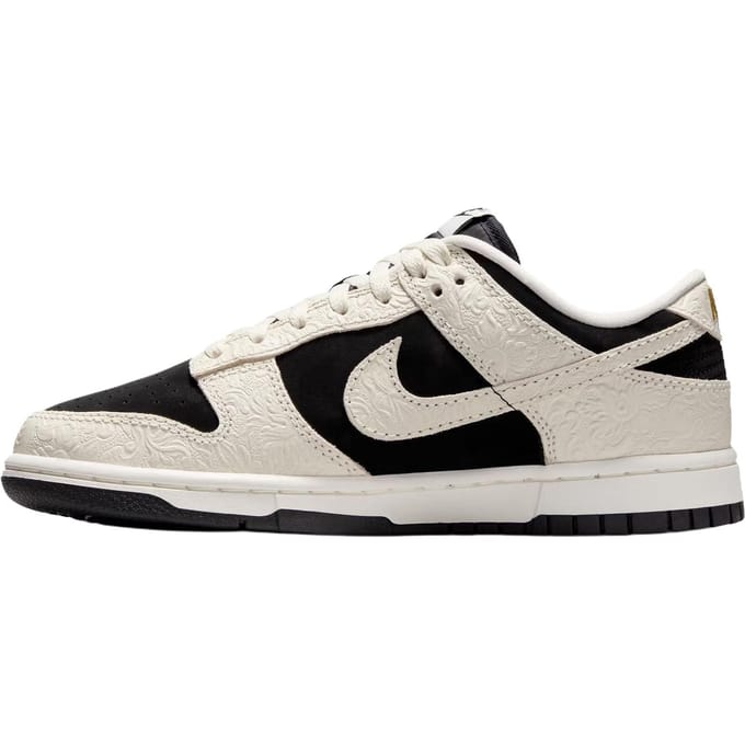 Nike Dunk Low Embossed Zwart Zeil Dames Sneakers Wit Metaal-Goud IF3944-001 36 beige