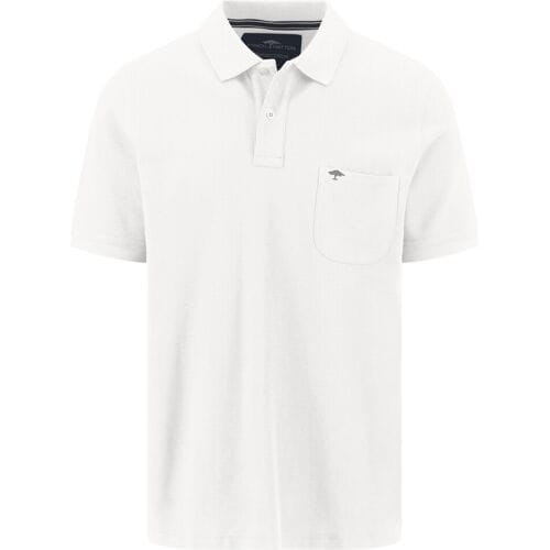 Fynch-Hatton Polo Uni Color Premium Cotton Rounded Chest Pocket Wit / male