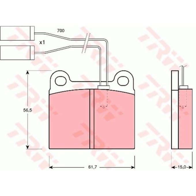 Remblokset TRW GDB362, voor