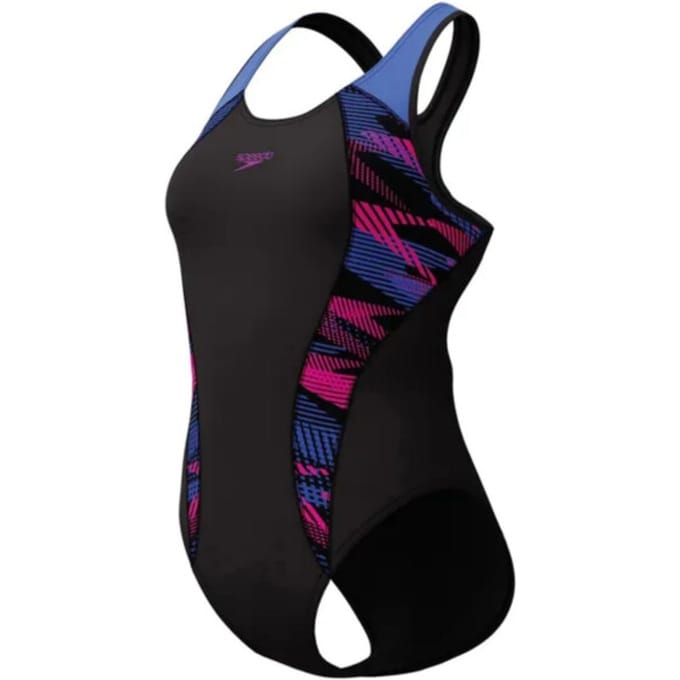 Speedo Placement Laneback Dames Sportbadpak - Zwart/Blauw