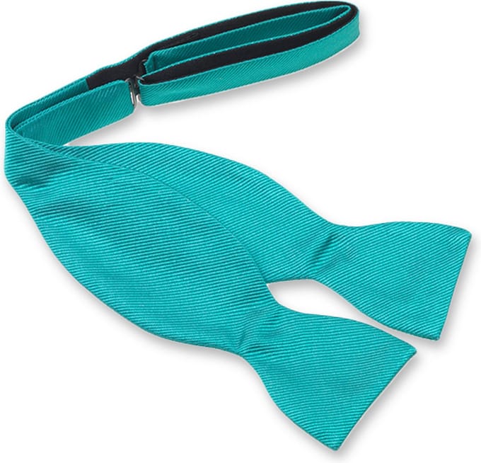 E.L. Cravatte Zelfstrikker Strik - Donkerturquoise - 100% Zijde