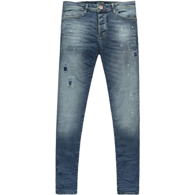 Cars Aron super skinny damage dark used blue denim