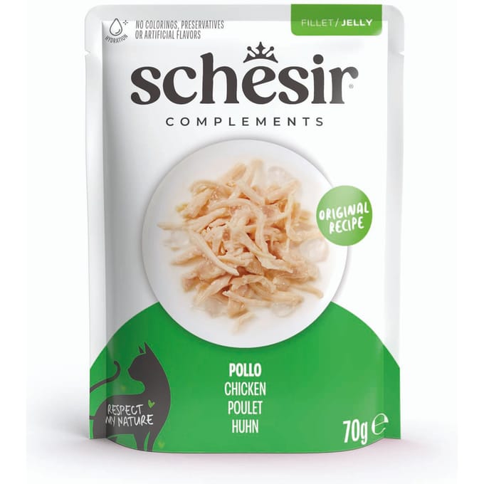6x70g Kip Schesir Complementen in gelei natvoer voor katten