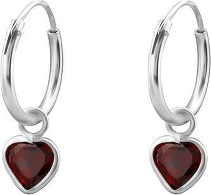 Montebello Oorbellen Adel Red - 925 Zilver E-Coating - Hart - ∅10mm