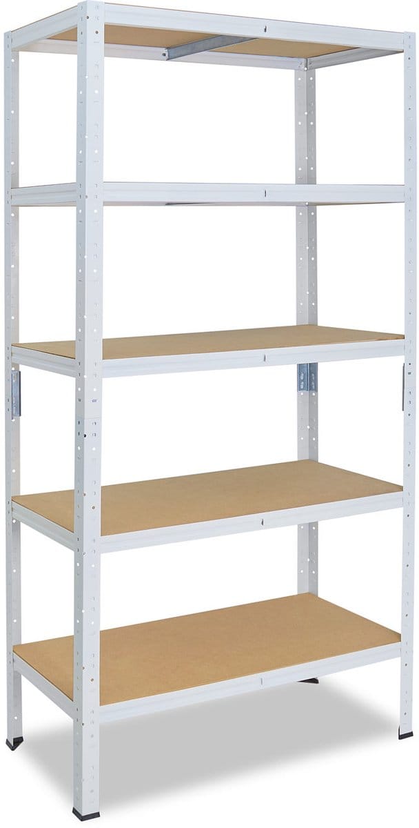 Shelfplaza HOME metalen stellingkast - 230x90x40 cm - wit - 5 planken