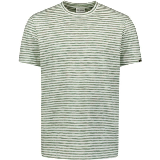 No Excess T-shirt Crewneck Multi Coloured Melange Stripes Green Größe: M | Basic T-Shirts Outlet | Herren | Grün
