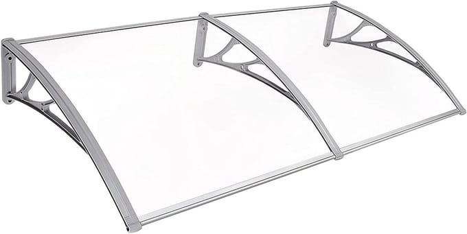 Deurluifel Regenopvang - Veranda Overkapping - Bescherming tegen Weer - Stootvaste Polycarbonaat - 60x120cm - Transparant