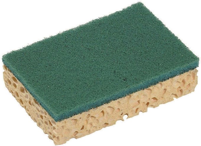 Sponrex 74 viscose schuurspons pak a 10 130x84x28 mm geel / groen