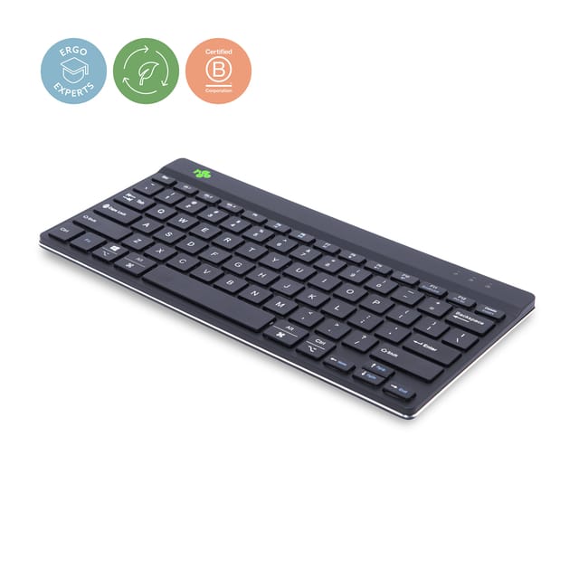 R-Go Compact Break - Ergonomisch Toetsenbord - Pauze-indicator - Ultradun - US QWERTY - Zwart