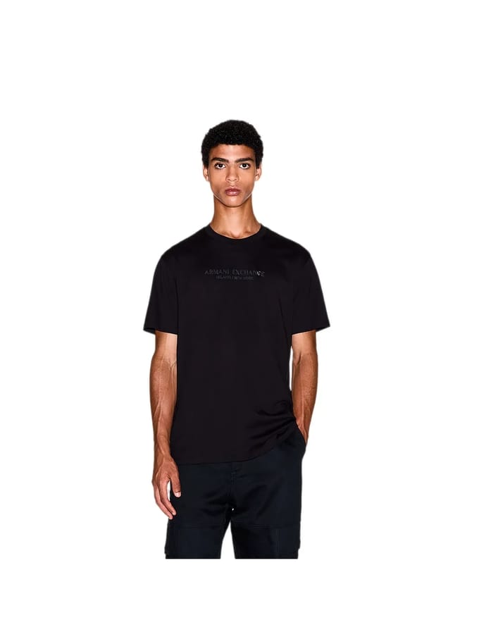 Printed Short Sleeve Round Neck T-Shirt - Black Shirts