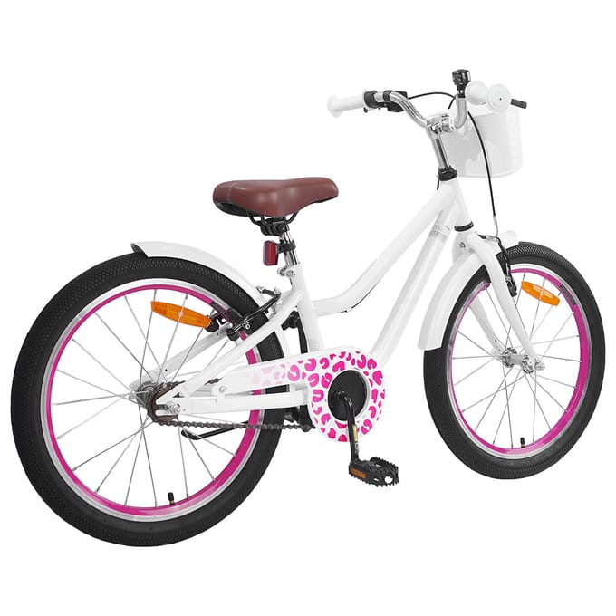 Vélo Enfant avec Roues d'Apprentissage 18 Pouces pour Âges 5 7 Blanc