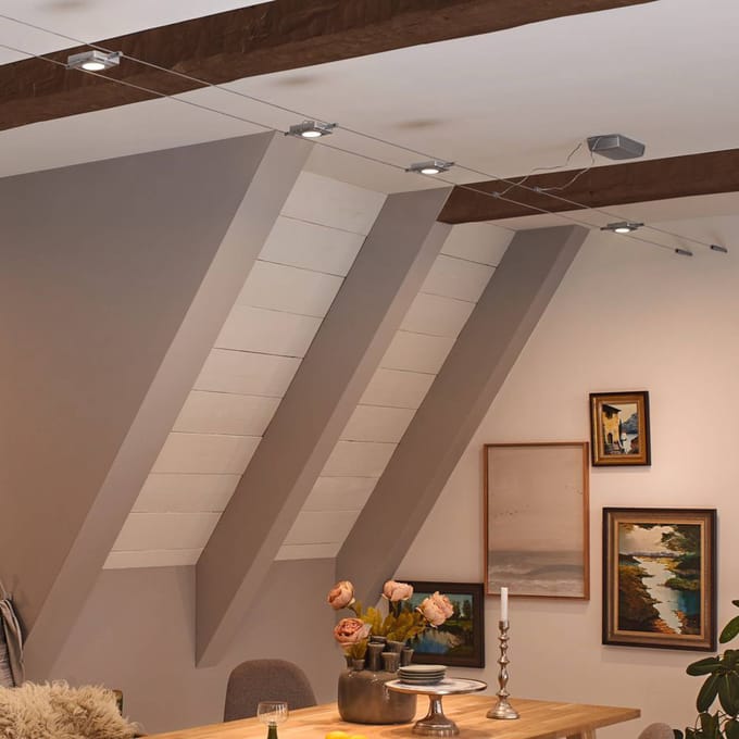 Paulmann 94420 Kabelsysteem compleet LED vast ingebouwd LED Chroom (mat), Chroom