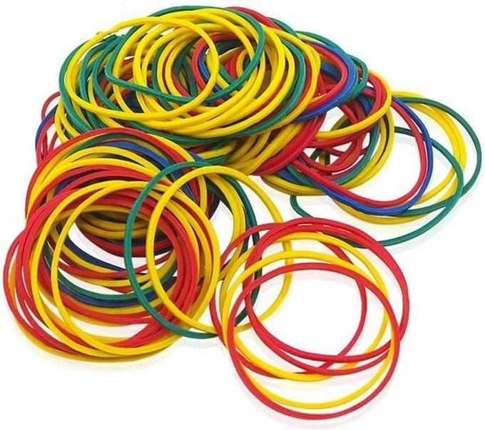 Elastiekjes Gekleurd - 50 mm - 100 Stuks in een zakje - Rubberen bandjes - Elastieken - Binden