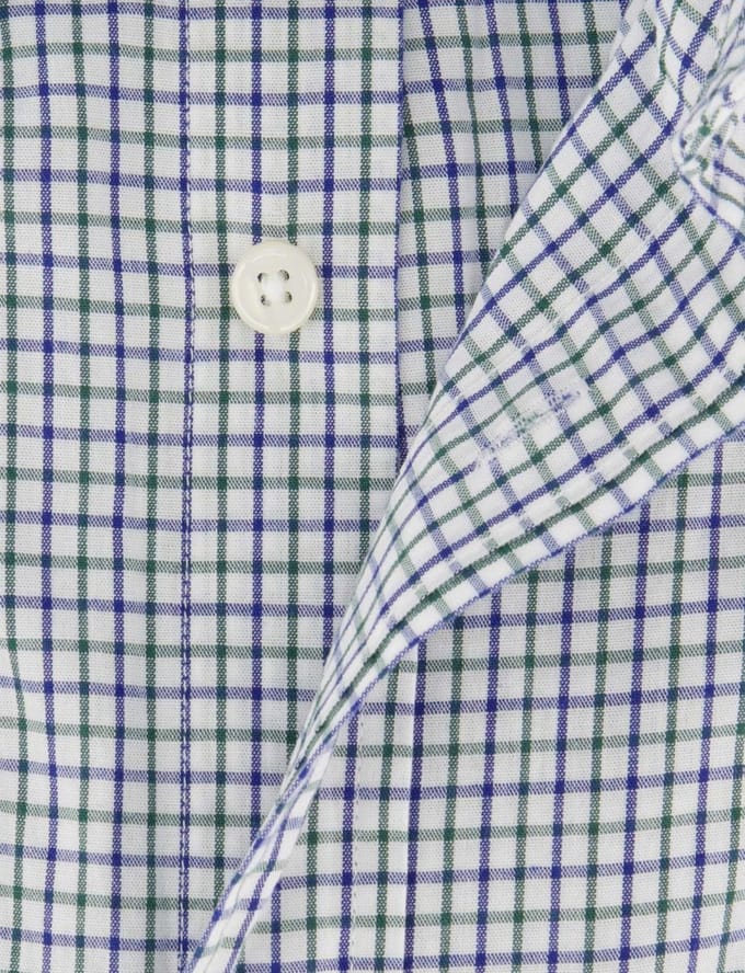 Gant overhemd blauw geruit lange mouwen