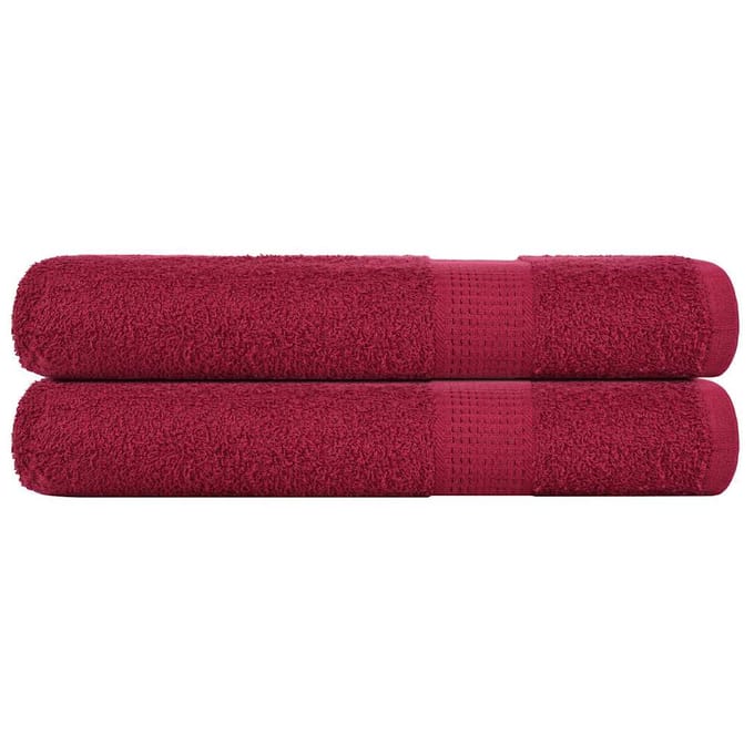 vidaXL - Saunahanddoeken - FROGN - 2 - st - 80x200 - cm - 360 - g/m² - bordeaux