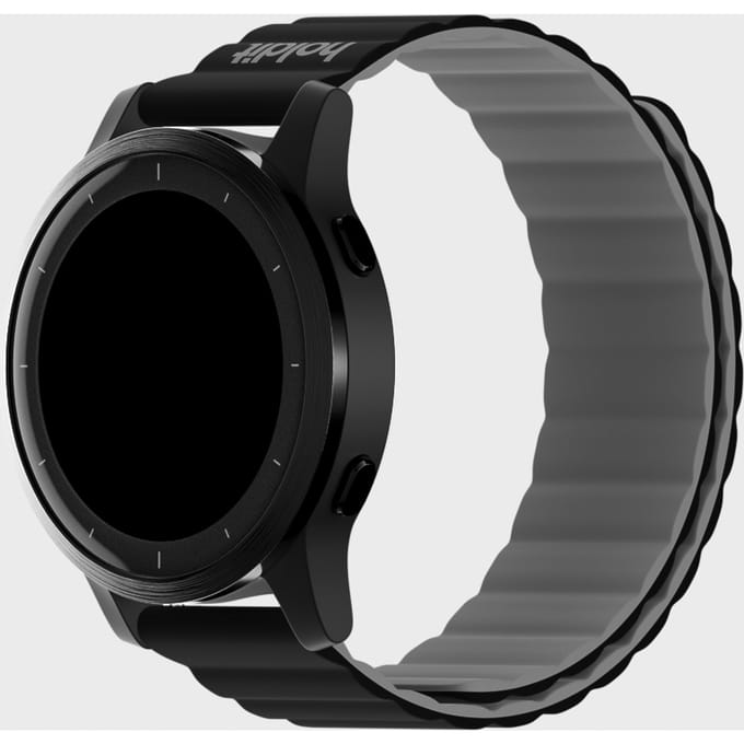 Watch Band Silicone Magnet Black/Gray 22mm