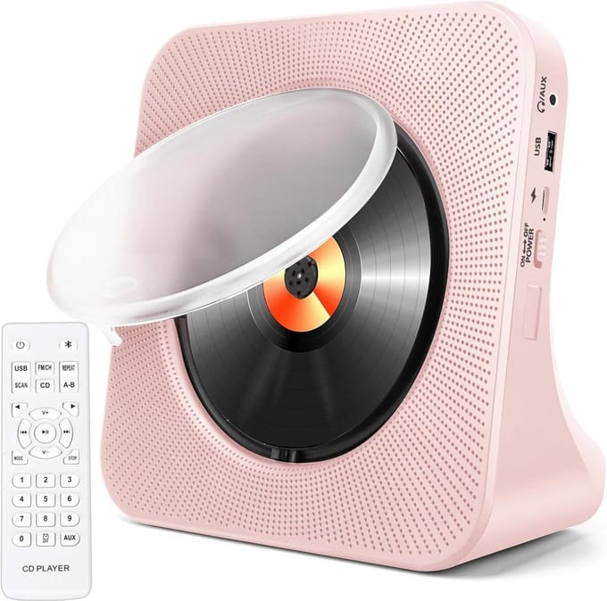Draagbare CD-speler met Bluetooth en FM Radio - Inclusief Afstandsbediening, USB en AUX