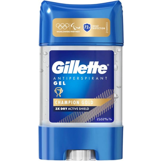 Gillette Champion Gold Stick Gel Antiperspirant 72H pour Hommes 70ML