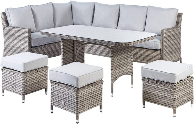 LACONA - Loungeset 9-zits - Taupe - Kunstrotan