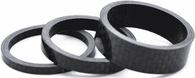 Balhoofd spacerset 1-1/8 (ø28.6) 3-delig 3/5/10mm Carbon
