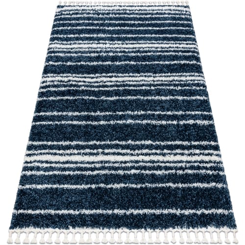 Kleden Rugsx Tapijt UNION 4080 Strips blauw / crème 140x190 cm