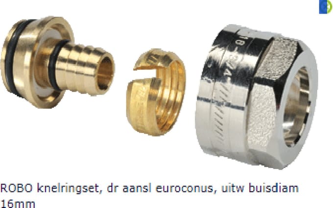 Set  2 stuks adapters 16 x 2 voor verdeler