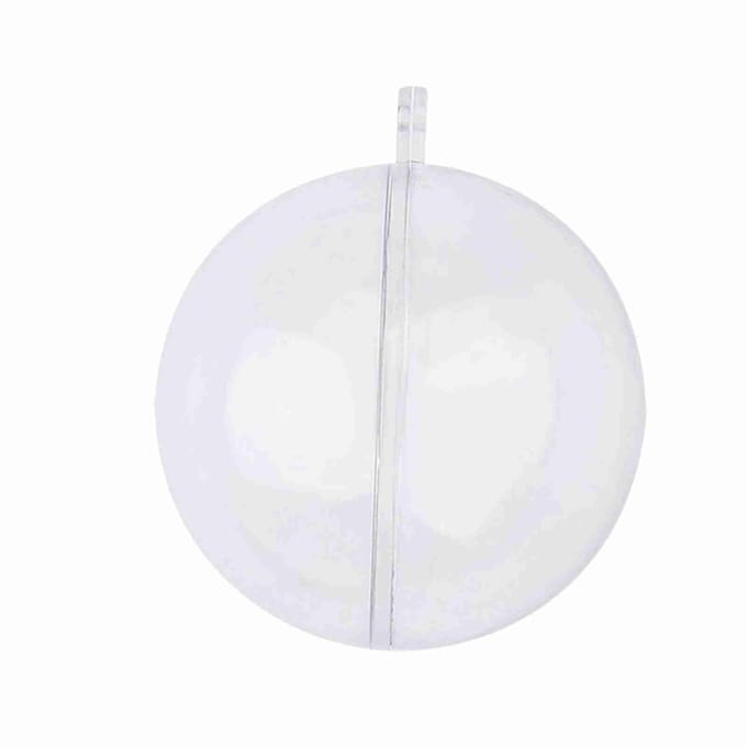 20 Stuks Vulbare Transparante Plastic Bal Bruiloft Kerst Decoratie Ornamenten (8 cm) white