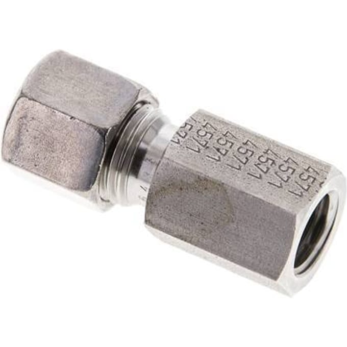 8L & M12x1.5 RVS Rechte Snijringkoppeling Binnendraad 315bar ISO 8434-1