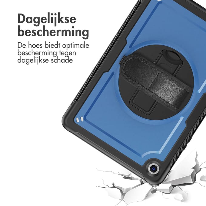 Accezz Tablet Hoes - Geschikt voor Samsung Galaxy Tab A9 Plus - Backcover Shoulder Strap - Blauw