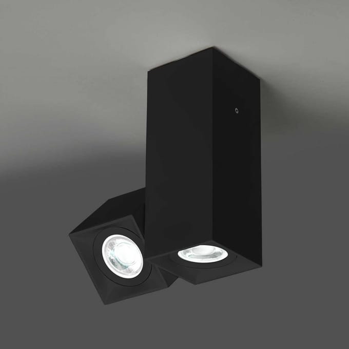Milan Iluminación Milan Dau spot plafondlamp 2-lamps zwart