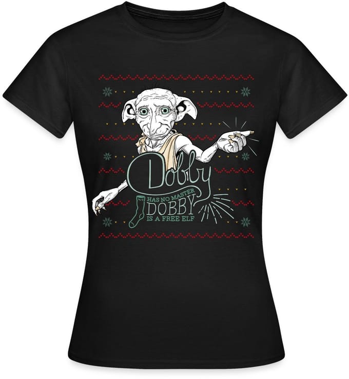 Harry Potter Dobby Lelijk Kerstmis T-Shirt Dames