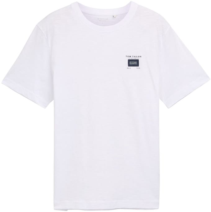 Tom Tailor - Basic T-shirt in gemêleerde look - Maat XXXL - White