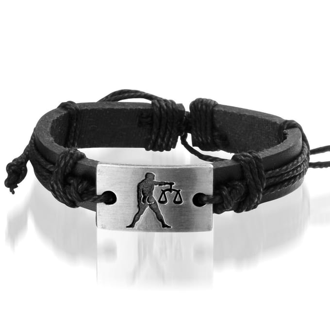 Montebello Armband Weegschaal - Leer - Metaal - Horoscoop - Verstelbaar