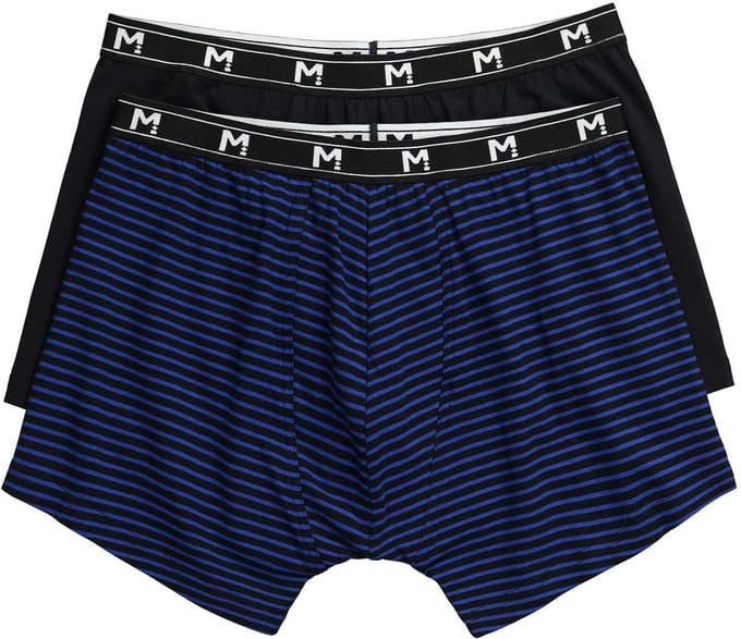 Men Plus - Heren - Midpants set van 2 onderbroek - Kobaltblauw - Maat L
