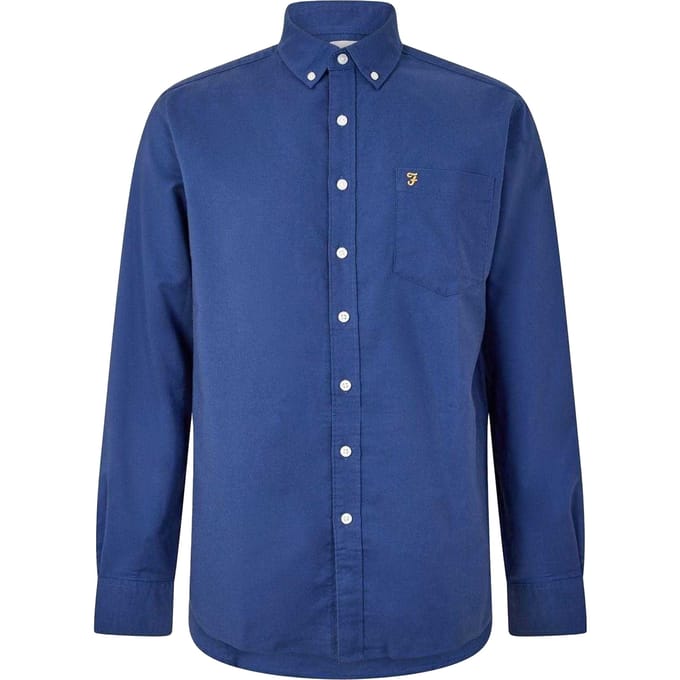 Farah Heren Boxworth Normaal Formeel Overhemd (Middenblauw)