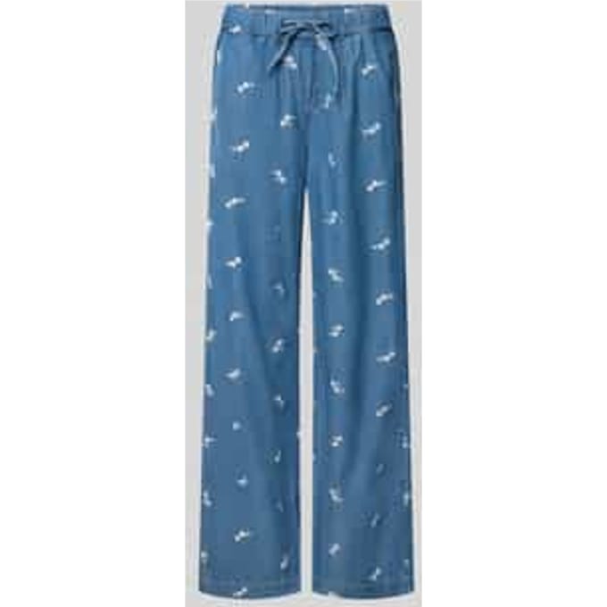 Broek van mix van katoen en lyocell met stitchings