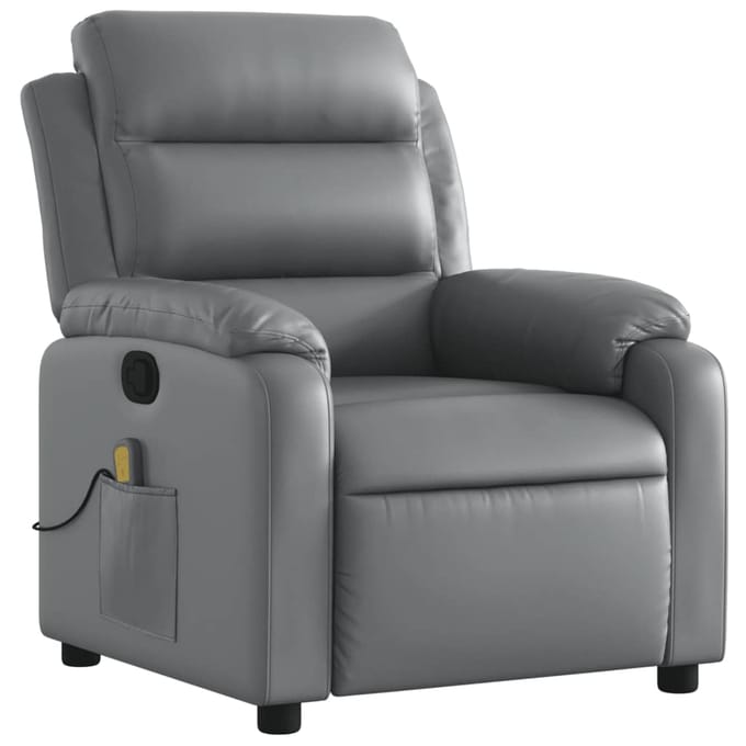 vidaXL - Massagestoel - van - grijs - kunstleer