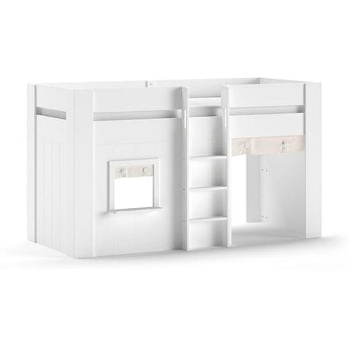 Jaxx hoogslaper Reno met gordijnen White unisex