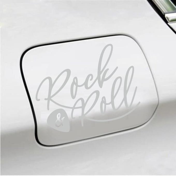 Bumpersticker - Rock & Roll - 11,4 X 14,8 - Licht Grijs