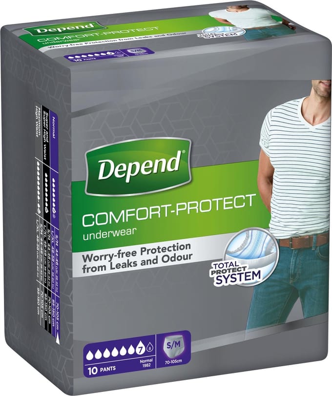 Depend incontinentie broekjes | MANNEN | Normal | maat S/M | 10 stuks