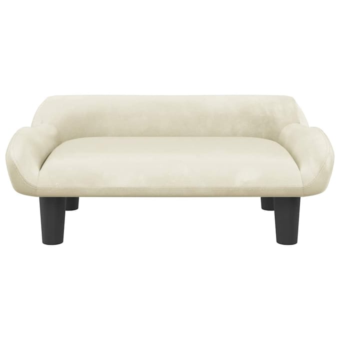 vidaXL - Kinderbank - 70x40x24 - cm - fluweel - crèmekleurig