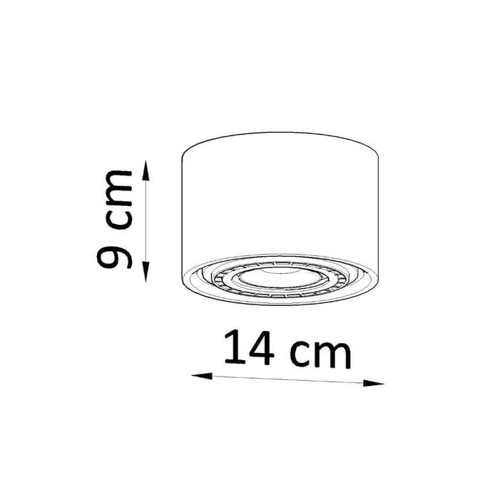 Betonnen plafondlamp Sollux Lighting Basic 1