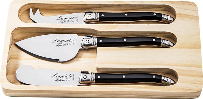 Laguiole Style de Vie Kaasmessenset Premium Line - 3-delig - Zwart