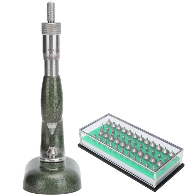 Horlogereparatiegereedschap Horlogemaker Strass Zetmachine Draadspoed Micrometer Donkergroen donkergroene kleur