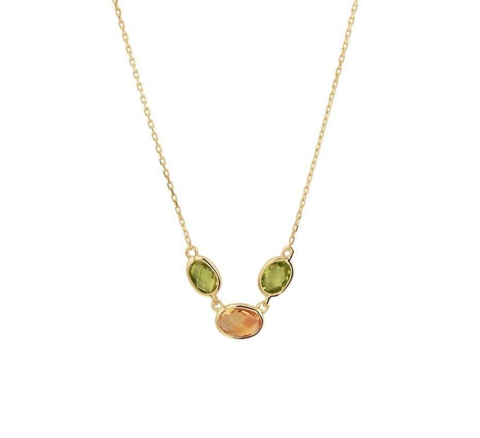 Zilver Verguld Collier citrien+peridot 0 2101001