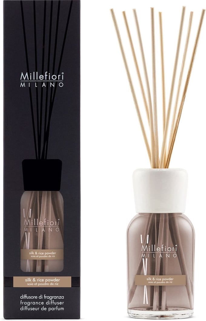 Millefiori Milano Geurstokjes 500 ml - Silk & Rice Powder
