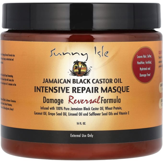 Sunny Isle, Jamaican Black Castor Oil, Intensive Repair Mask, 16 fl oz white