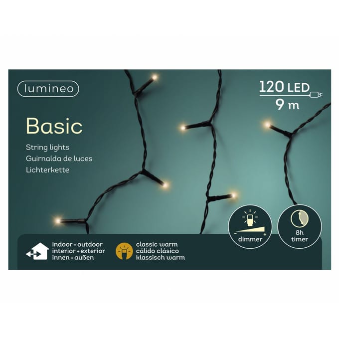 Kerst LED verlichting binnen/buiten warm  9 meter 120 lampjes