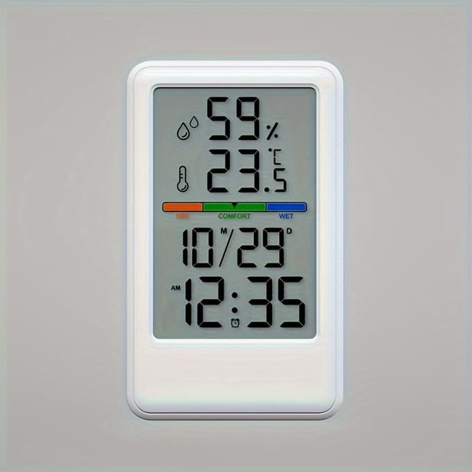 Livé® Wit Digitale Thermometer Hygrometer – LCD Wekker