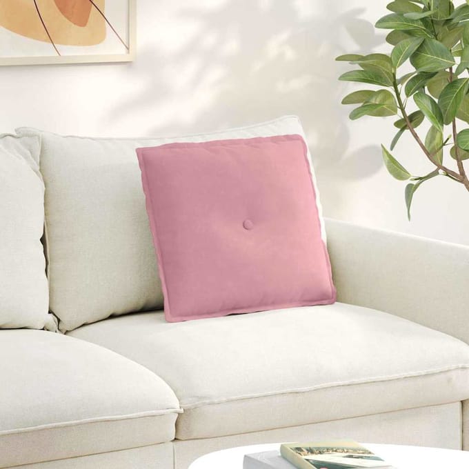 vidaXL - Rugkussen - Roze - 50 - x - 45 - x - 19 - cm - Corduroy - stof